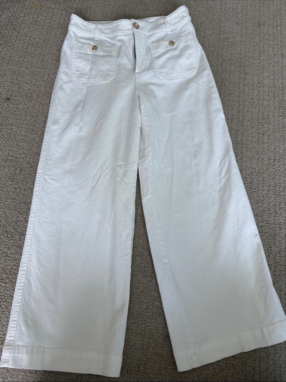 LOFT White Wide-Leg High-Rise Jeans